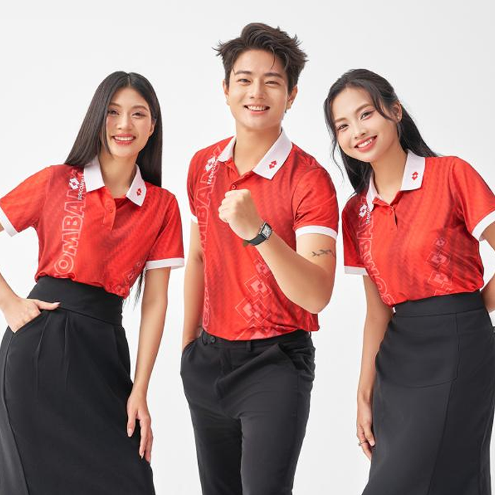 Áo đồng phục team building Techcombank đỏ trắng